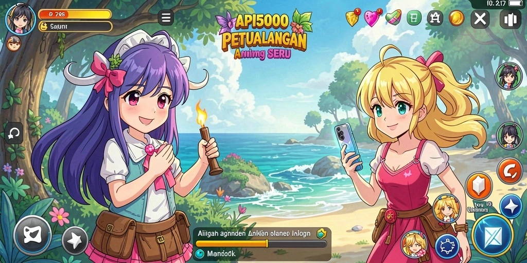 Screenshot API5000 yang menampilkan karakter anime dalam aksi seru.