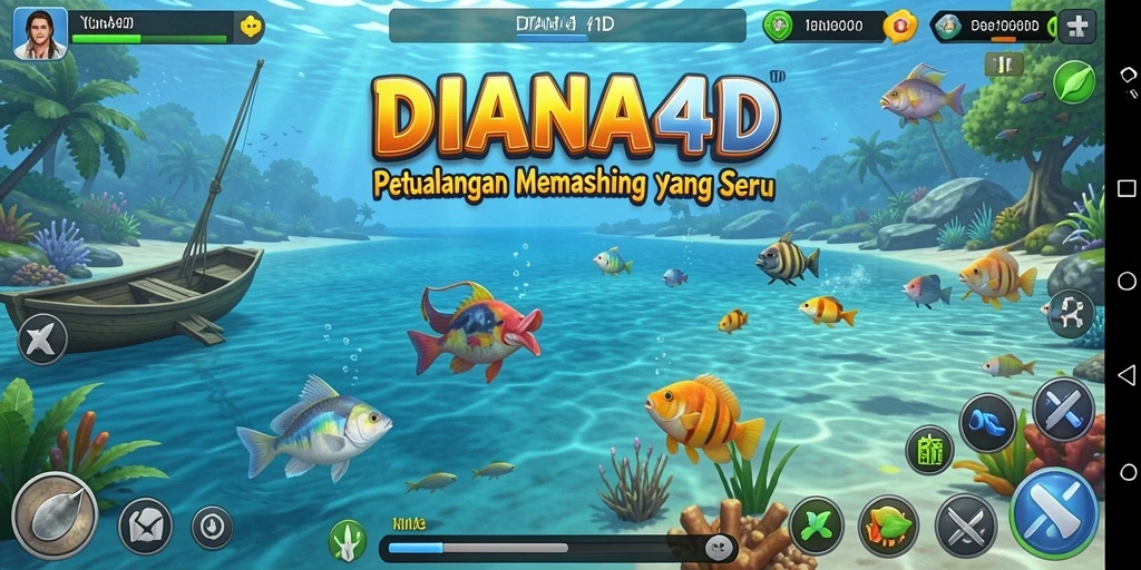 Tangkapan ikan yang beragam dalam gameplay DIANA4D.
