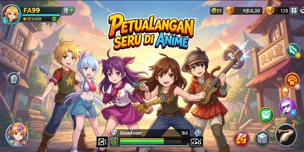 Screenshot gameplay FA99 menunjukkan aksi karakter-karekter anime dalam pertarungan.