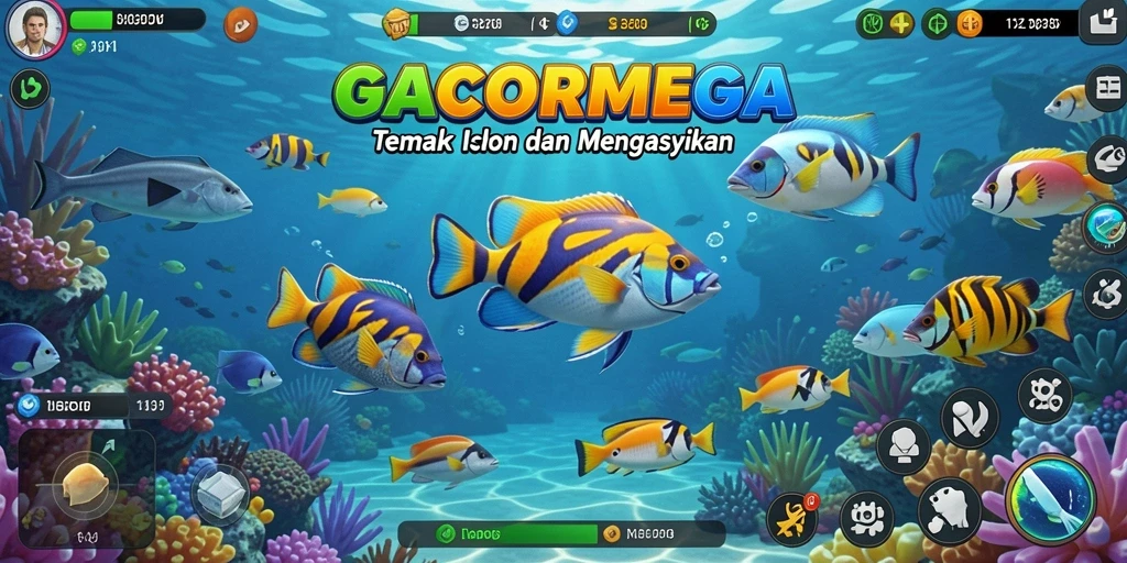 Screenshot gameplay GACORMEGA menampilkan aksi menangkap ikan yang seru.