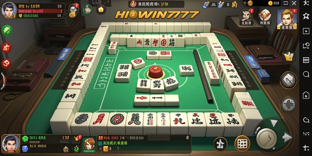 Screenshot gameplay HIWIN777 yang menampilkan strategi menang di Mahjong.