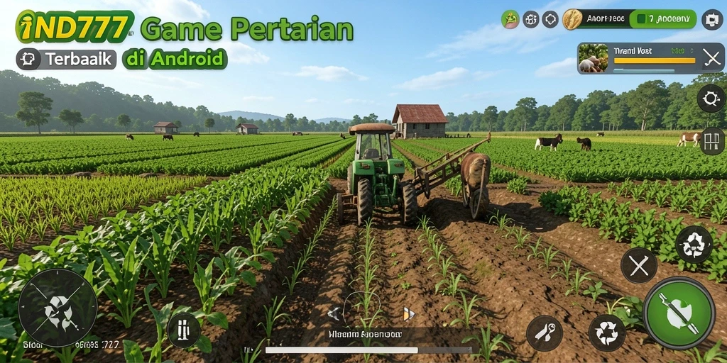 Screenshot gameplay IND777 menampilkan aktivitas bertani yang menyenangkan.