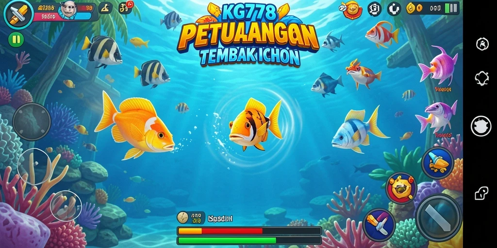 Screenshot menunjukkan aksi mendebarkan saat menembak ikan.