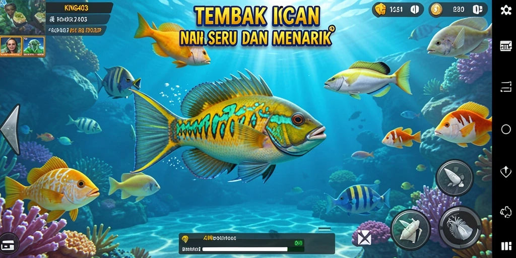 Gameplay seru dari KING403 dalam menembak ikan.