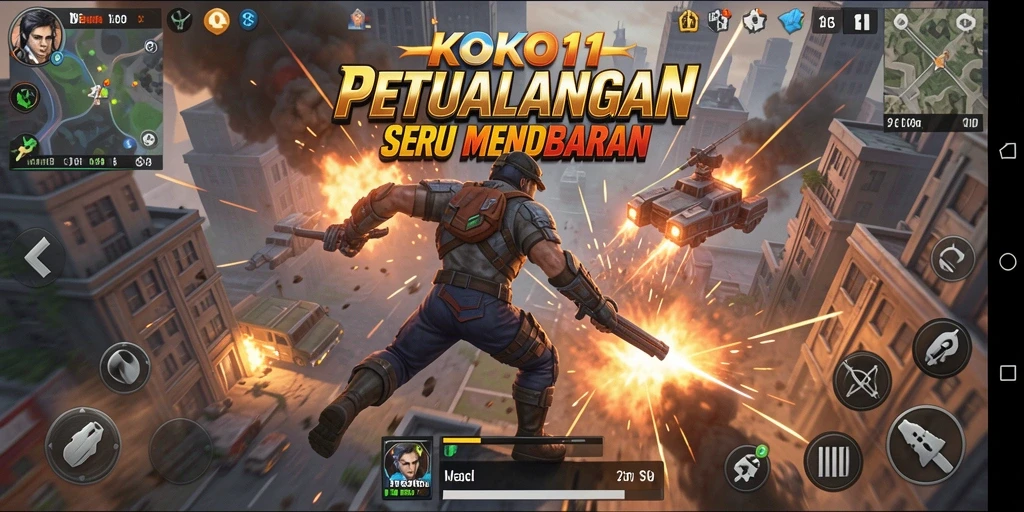 Screenshot KOKO11 menampilkan adegan pertempuran yang mendebarkan.