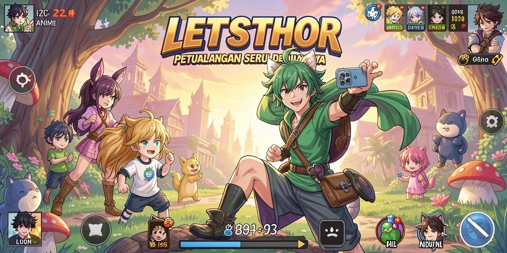 Tampilan gameplay seru di dunia Anime LETSTHOR.