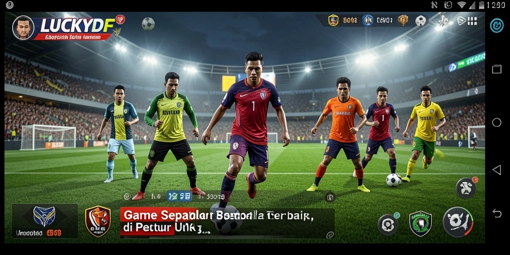 Tangkapan layar LUCKYDF memperlihatkan aksi menegangkan dalam pertandingan sepak bola.