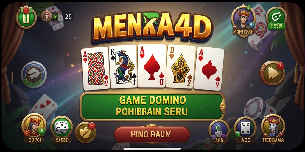 Screenshot utama MENARA4D menampilkan gameplay Domino yang seru.