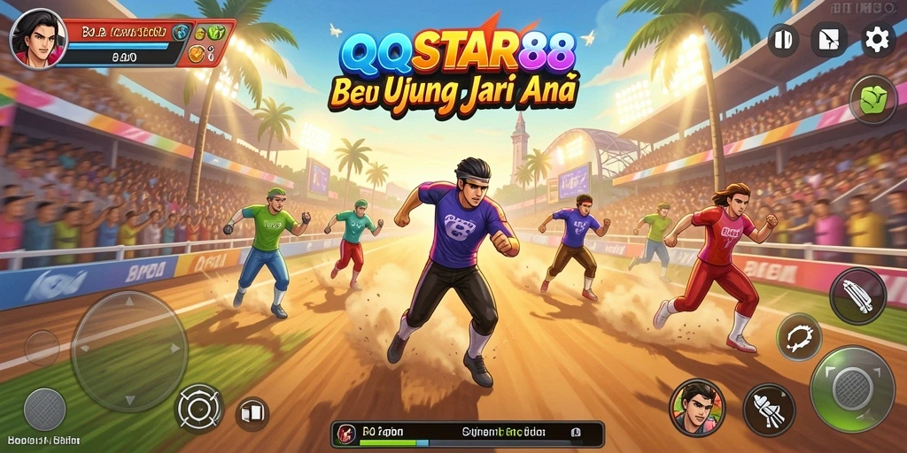 Screenshot QQSTAR88 memperlihatkan aksi balapan yang mendebarkan.