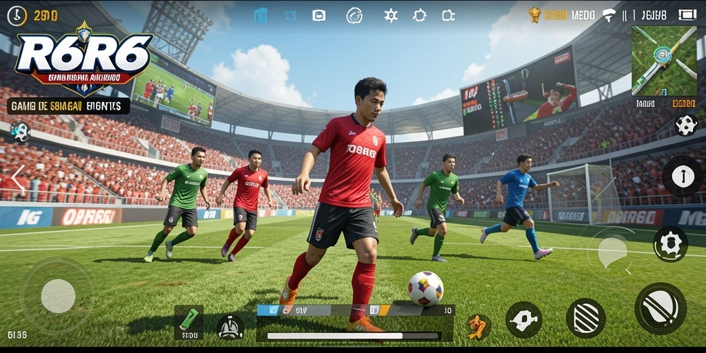 Tampilan gameplay R6R6 yang menampilkan aksi olahraga yang mendebarkan.