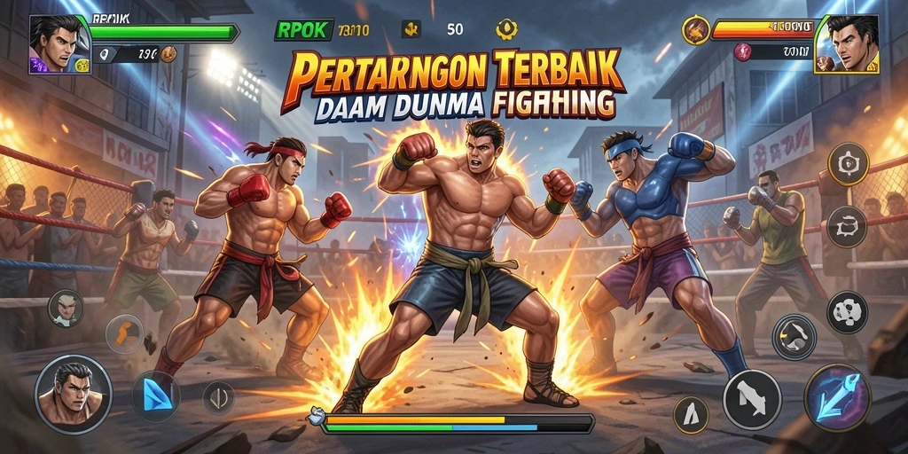 Gameplay seru dari RPOK dengan karakter bertarung di arena.
