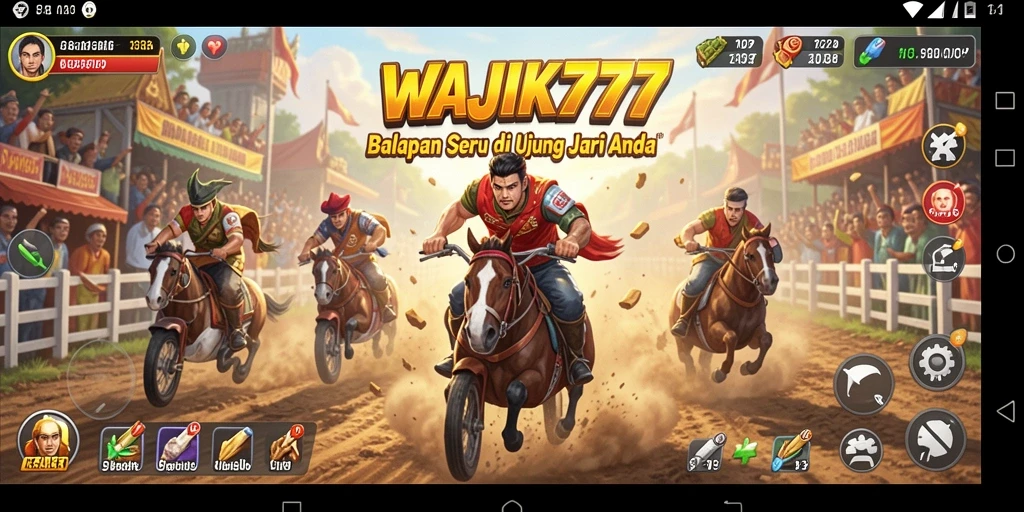 Screenshot gameplay WAJIK777 menampilkan aksi balapan yang mendebarkan.