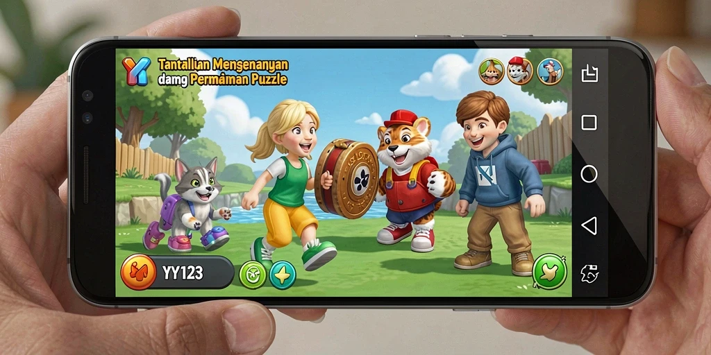 Tangkapan layar YY123 menunjukkan gameplay puzzle yang menarik dan menantang.