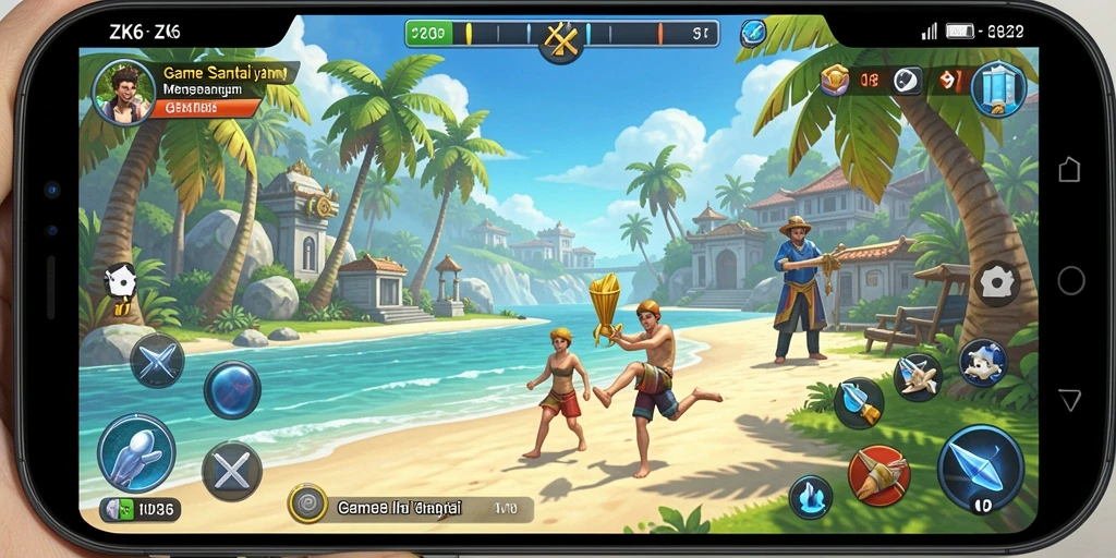 Screenshot utama ZK6 menampilkan gameplay yang mengasyikkan dan penuh warna.